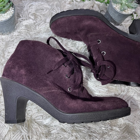 Aerosoles Ruffalo Suede Lace Up Bootie - EGGPLANT PURPLE - Size 8M - Picture 6 of 16
